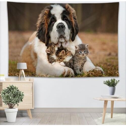 Best Sell Saint Bernard Dog Tapestry Wall Hanging Decor Wall Tapestry For Home Decoration Camping Tent Travel Sleeping Pad