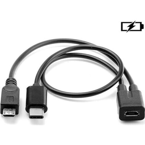 Micro USB USB 3.1 Type-c charge two mobile devices with USB-C & micro-B interface at the same time