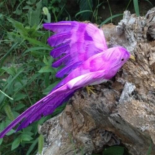 Wings simulation bird model foam&furs cute purple-red bird gift about 22cm 2184