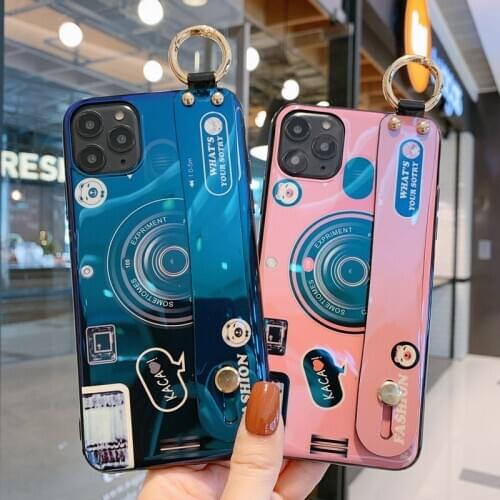 Fashion Fold Holder Silicone Case For Samsung M01 M11 M21 M31 M30s M51 S7 S8 S9 S10 S10Plus S20Ultra S21 Plus Retro Camera Case
