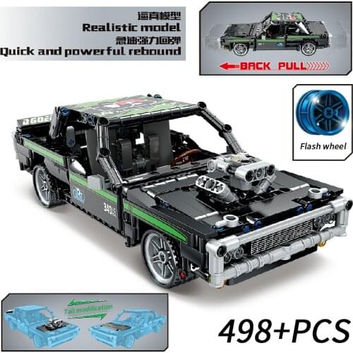 MOC 505pcs Classic City Pull Back Sports Racing Car Building Block Model High-Tech Vehicle Kid Toy Assembled DIY Bricks Gift