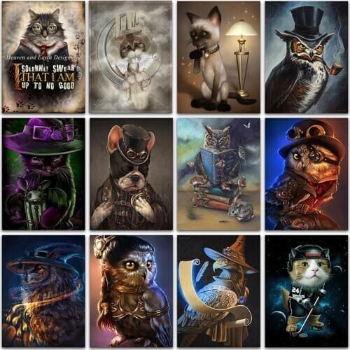 5D Diamond Painting Kit Paint Animals Cat Owl Mouse Full Square&Round Diamond embroidery Cross stitch Diamond mosaic home decor