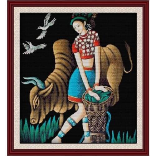 Yunnan Heavy Color-Cultivation cross stitch kit 14ct 11ct pre stamped canvas cross stitching embroidery DIY handmade needlework