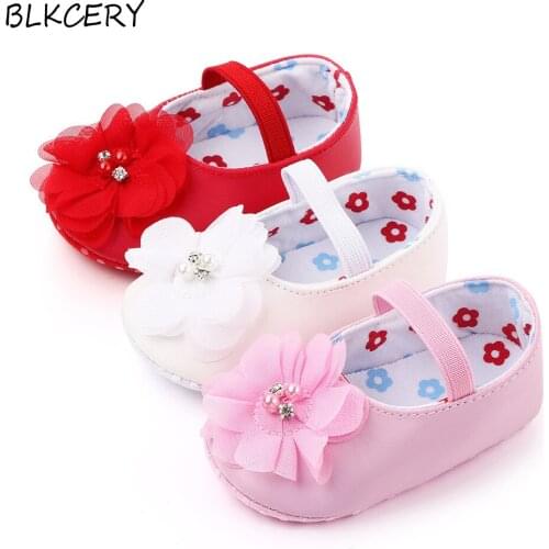 Luxury Baby Girl Shoes Newborn Soft Bottom Flower Pink Shoe Infant Princess Footwear Toddler 1 Year Old Shower Gifts Doll Shoes