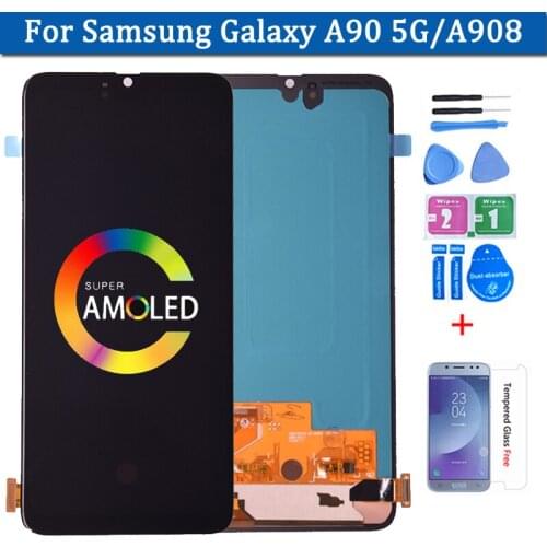 Super Amoled Screen For Samsung Galaxy A90 5G A908 LCD Display With Touch Screen Digitizer Assembly For SM-A908B SM-A908N