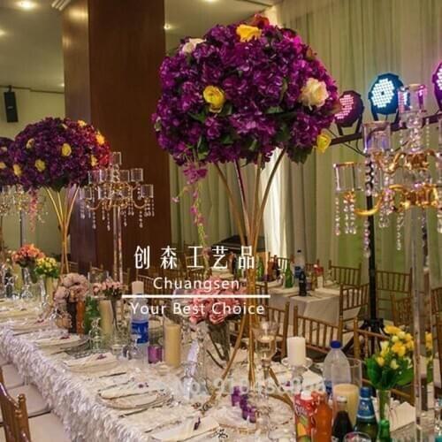 Wedding Decoration Metal Flower Stand Christmas Deco Flower Stand Table Centerpiece Party Decoration Golden Center Piece