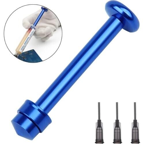 Welding Oil Booster Aluminum Alloy Syringe Type Solder Flux Paste Needle Barrel Propulsion Tool BGA PCB Soldering Accessories