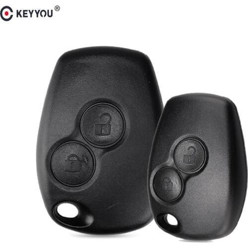 KEYYOU Replacement 2 Buttons Remote Car Key Shell Cover Case Fob For Renault Dacia Modus Clio 3 Twingo Kangoo 2 Without Blade