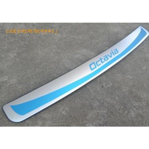 For Skoda Octavia 2014-2018 A7 Rear Trunk Bumper Protector Scuff Rear Side Plate of Stainless Steel Door Sill