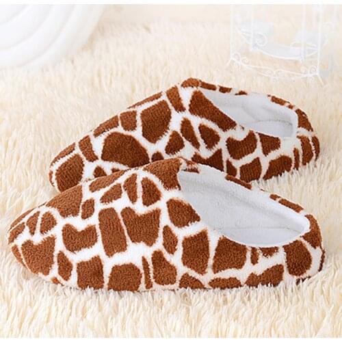 2021 Women Indoor Slippers Soft Bottom Home Slipper Winter Autumn Bedroom Slides Deer Pattern Slip On House Floor Flat Shoes