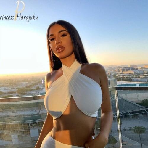Sexy New Halter Clothes Strapless Wrap Crop Top Ruched Tube Top Cropped Underwear Vest Femme Fashion Streetwear Summer