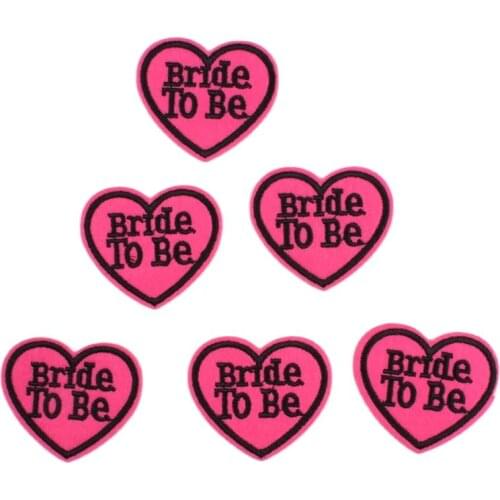 10pcs Iron On Bride To Be Patches Embroidery Love Stickers DIY Jeans Backpack Coats Pants Dress Shirts Sweaters Appliques Badge