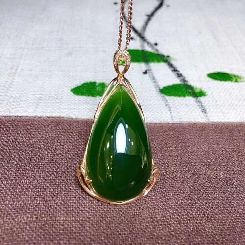 18k gold and Tianbi jade pendanth14