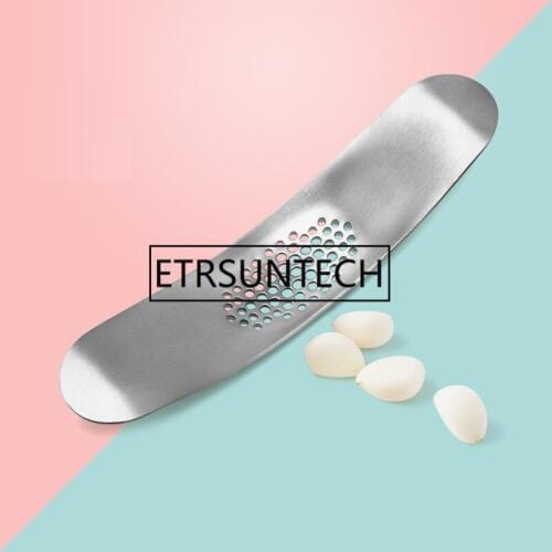 50pcs Stainless Steel Garlic Press Curved Manual Crusher Tools Garlic Mincer Chopping Fruit Vegetable Kitchen Gadgets Tools