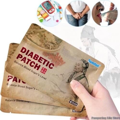 6Pcs/Pack New Diabetes Patch Mediacl Plaster 100% Natural Herbal Stabilizes Blood Sugar Level Balance Blood Glucose