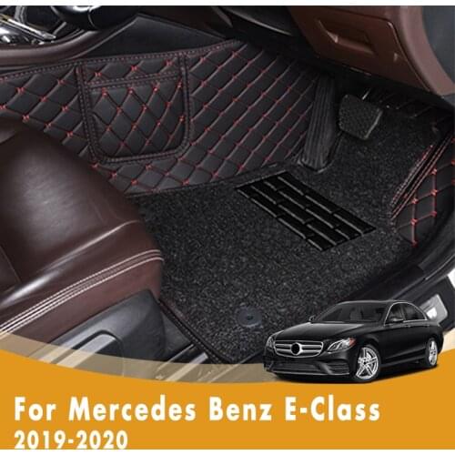 RHD Car Floor Mats For Mercedes Benz E-Class 2020 2019 Double Layer Wire Loop Carpets Car Interior Accessories Decoration Cover
