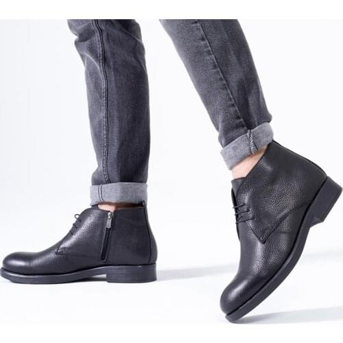 Callizio Mens Genuine Leather Sport Boots Luxury Designer Cowboy Combat Tactical Casual Rain Ankle Work Waterproof Hiking Snow Military Goth Winter Brown Black Shoes Boots for Men Male Fashion 2021 Big Small Size 49