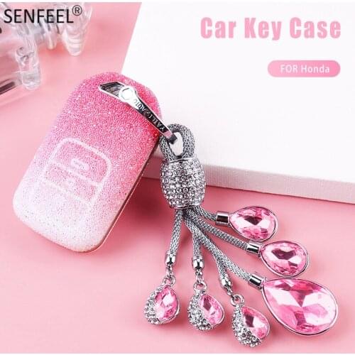 Car Key Case Cover For Honda Accord EX EXL Civic Crv Crz Hrv Pilot Ridgeline 2016 2017 2018 Car Interior Accessories Keychain