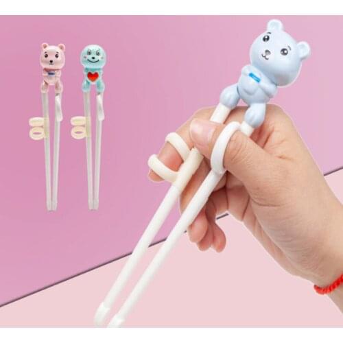 Cute Cartoon Bear Learning And Training Chopsticks Childrens Enlightenment Tableware Plastic Baby Chopsticks Kitchen Tools