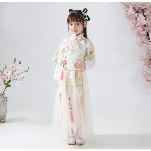 Baby Kids Pretty Birthday Dress Girls Embroidery Clothing Wedding Princess Dress Eveving Party Costume Chinese New Year Clothes
