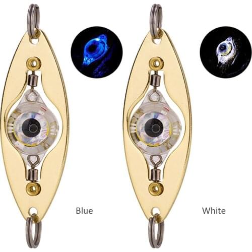 LED Fishing Lure Lamp Underwater Spoon Light Eye Shape Fluorescent Baits Fish Lamp Fishing Bait Fish light Underwater Eye