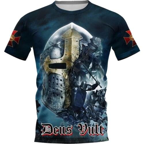 Knight Templar Warrior 3D Printed t shirts women for men Summer Casual Tees Short Sleeve T-shirts Short Sleeve Drop Shipping 06
