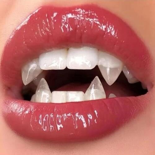 Adult Kids Halloween Vampire False Teeth Horrific Party Costume Transparent Dentures Cosplay Fangs Resin Fangs Free Shipping