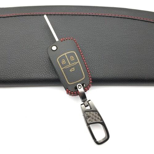 For Chevrolet Cruze fit Buick Opel Vauxhall Astra Corsa Antara Meriva Insignia Fob 3 Buttons Skin 100% Leather Key Cover Case