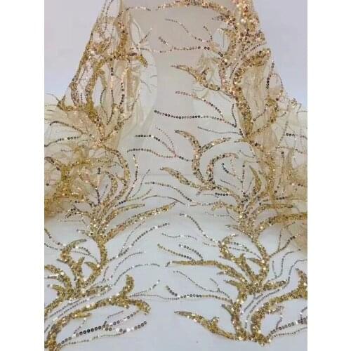 Beauty classic design french lace sequins ZH-1688810 embroidery tulle lace high quality wedding party dress DIY tulle laces net