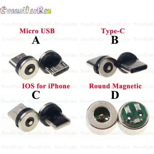 20PCS Round Magnetic Cable plug Type C Micro USB C 8 pin Plugs Fast Charging Adapter Phone Microusb Type-C Magnet Charger Plug