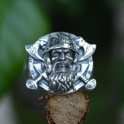 Cool Mens Boys 316L Stainless Steel Viking Biker Ring CelticKnot Vikings Warrior Rings Gift for Him Nordic Jewelry