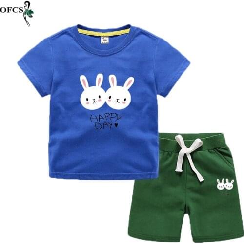 Summer Baby Boys Tracksuit Toddler Girl Suits Kids Short Sleeves Cotton T Shirts + Shorts Tops Pants 2Pcs New Childrens Clothes