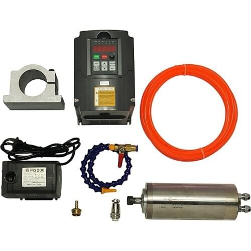 LY 1.5kw spindle 80mm 2.2kw VFD spindle for diy cnc milling machine Water Pump 5M Water Pipes 80mm clamp