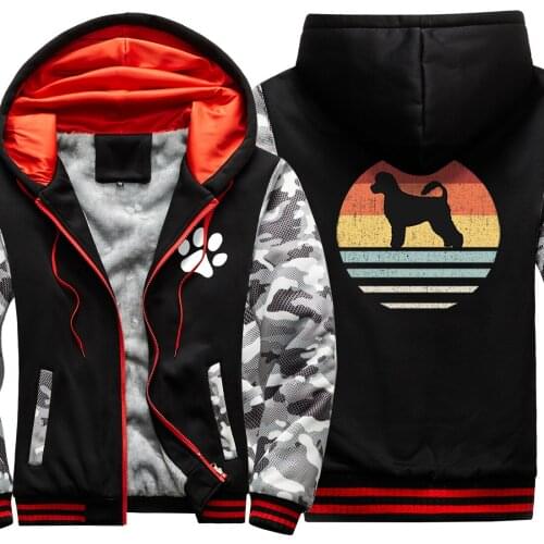 Cute Dogs Camouflage Mens Raglan Thicken Jackets Keep Warm Dark Blue Male Clothing And Hooded Harajuku Tops moletom masculino