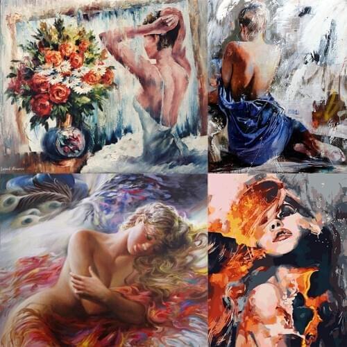 FSBCGT Art Sexy Portraits Painting By Number Kits Hand Painted On Canvas Gifts Of Adult Living Room Bedroom Home Decoration