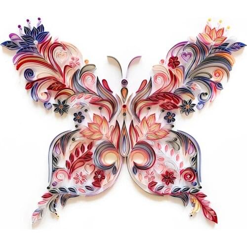 Quilling Paper Painting Kit Butterfly Flower Art Decal DIY Wall Stickers for Kids Bedroom Kindergarten Home Decor SCIE999