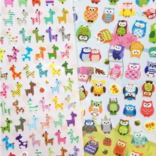 2Pcs/Lot Owl Giraffe Print memo sticker Cute Drawing Market Diary Transparent Scrapbooking Calendar Album Deco Sticker