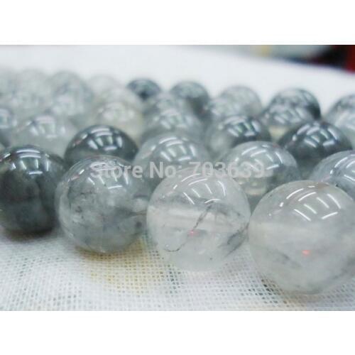 Natural 10mm gray crystal loose beads free shipping, rock crystal jewelry beads fit jewelry DIY, 16"/strands