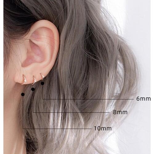 New Simple Small Hoop Earrings Circle Round Huggie Hoop Earrings for Women Men Ear Ring Ear Bone Buckle
