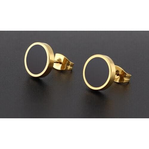 Wholesale Stainless Steel Earrings High Grade Round Shape Stud Earrings for Men Women Unisex Trendy Party Ear Jewelry Gift