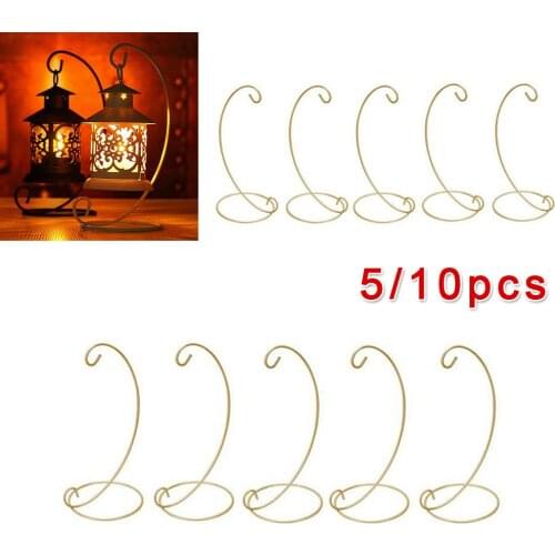 Ornament Hanging Display Stand Iron stand L Shape Simple Golden Iron stand rack hanger for planter terrarium witch ball lantern
