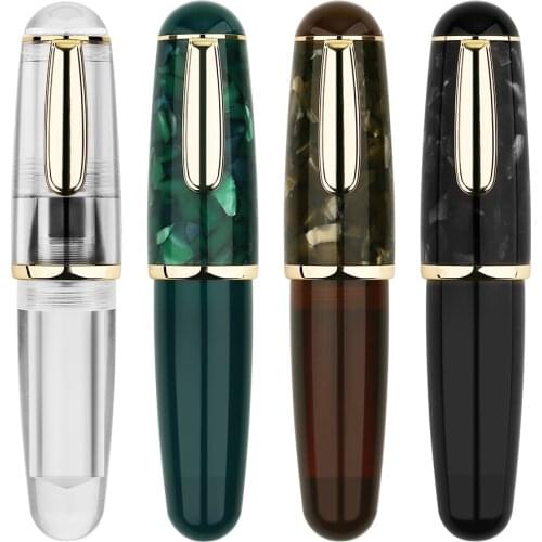 New Moonman Q1 Acrylic Mini Fountain Pen Transparent Portable Ink Pen Iridium EF/F Nib Palm Short Writing Gift Set for Travel