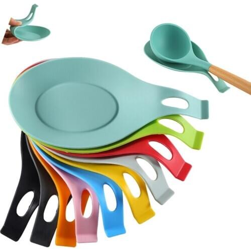 Food Grade Silicone Spoon Mat Silicone Heat Resistant Placemat Tray Spoon Pad Drink Glass Coaster Kitchen Tool Accessories