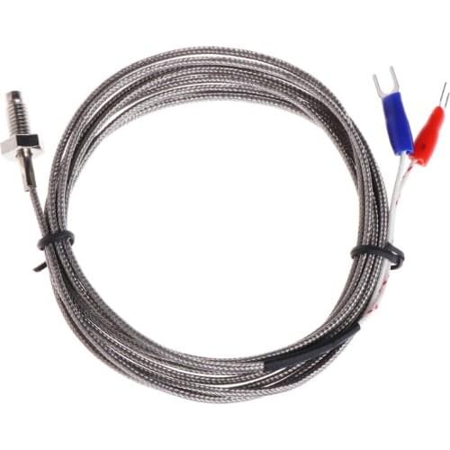 Thread M6 Screw Probe Temperature Sensor Thermocouple K Type Cable 2M 0-600