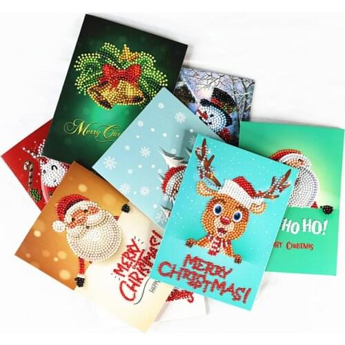 Christmas Gifts 5D DIY Diamond Painting Greeting Card Ornaments Christmas Decor New Year 2020 Gift Card Navidad Noel Decor Natal
