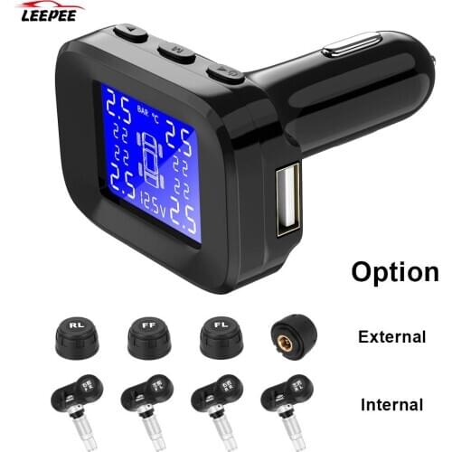 Tire Pressure Monitoring System Tyre Pressure Sensor Cigarette Lighter USB Port Car Auto Security Alarm Systems