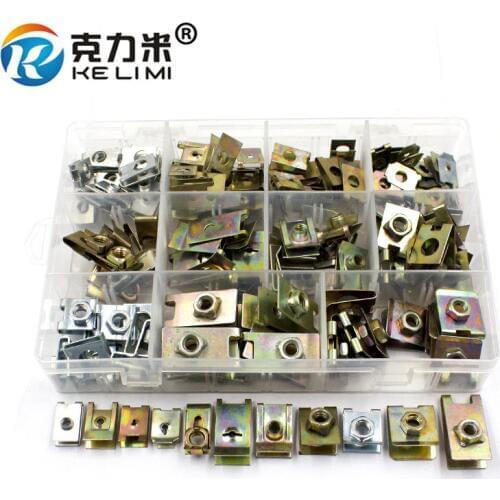 Universal Mixed Auto Car Self-tapping Screw Metal U-Type Base Iron Fender Bumper Leaf Board Fastener Grommet Clip