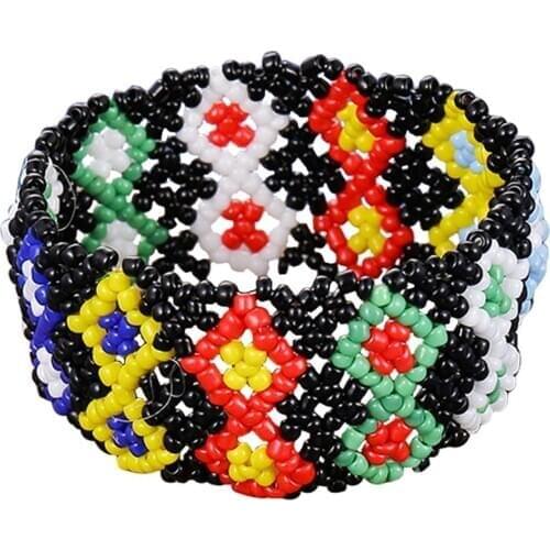 Bohemian Bracelet for Women Braided Bead Bracelet Fashion Bead Wristband Beads Chains Bangle Boho Jewelry