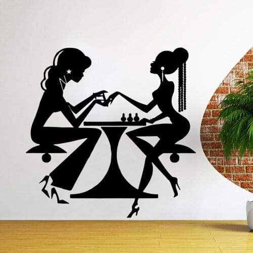 Nail Store Wall Decals Beauty Salon Hair Manicure Vinyl Wall Stickers Hairdresser Decor Nordic Home Decoration Removable 3246