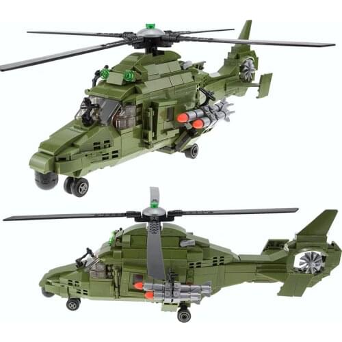 Military Series Light Gunship Building Blocks Bricks Military Helicopter Blocks 3D Model Toys For Kid Birthday Gifts 595PCS